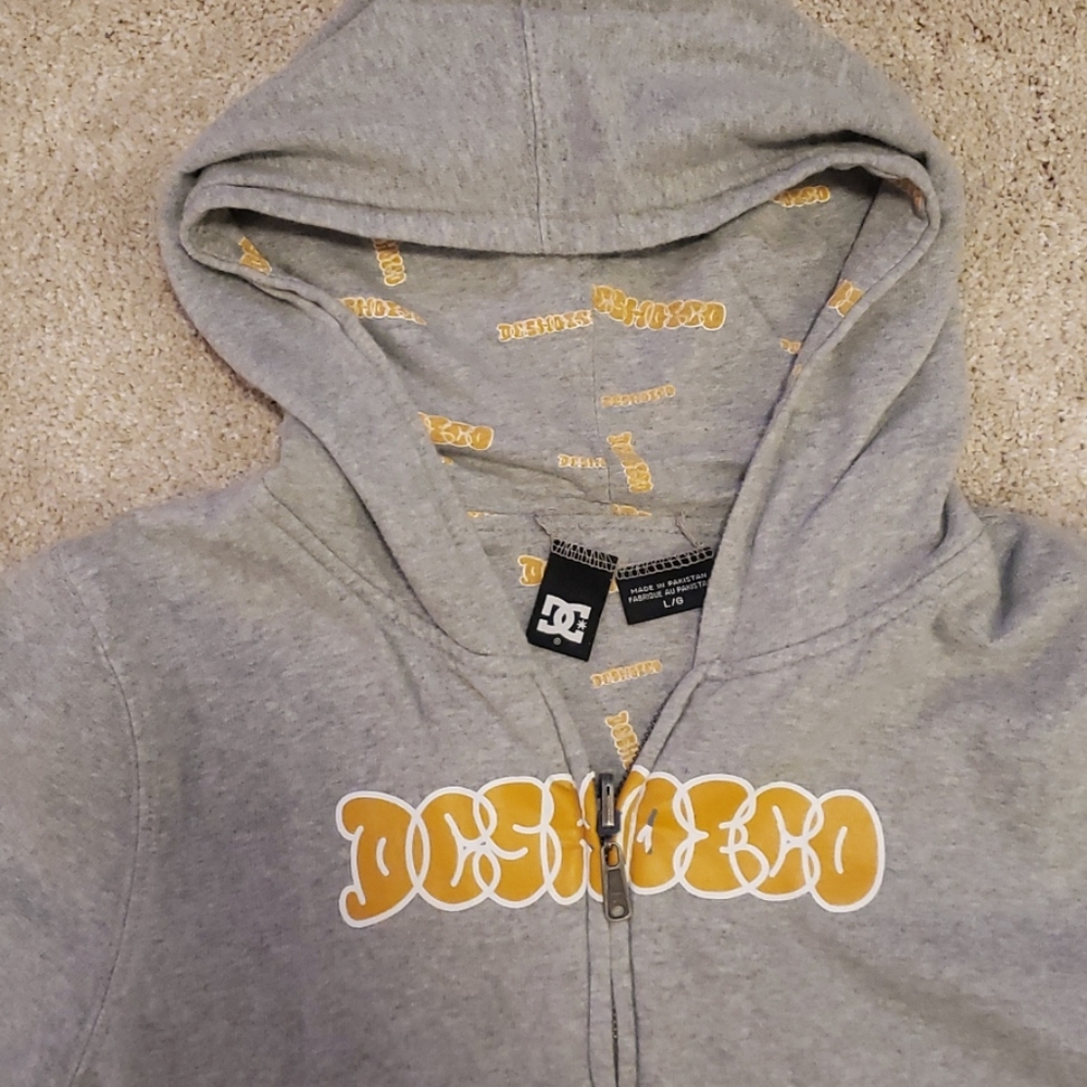 Reversible Grey DC Hooded Sweatshirt